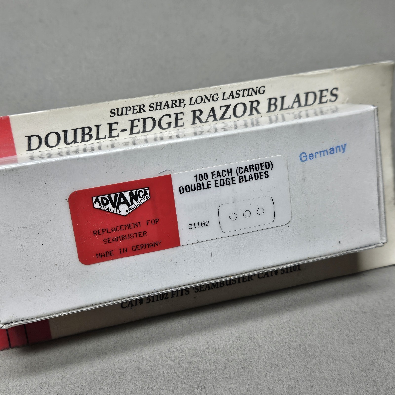 Advance Double Edge Razor Blades 51102 Super Sharp Long Lasting Germany 100 Each