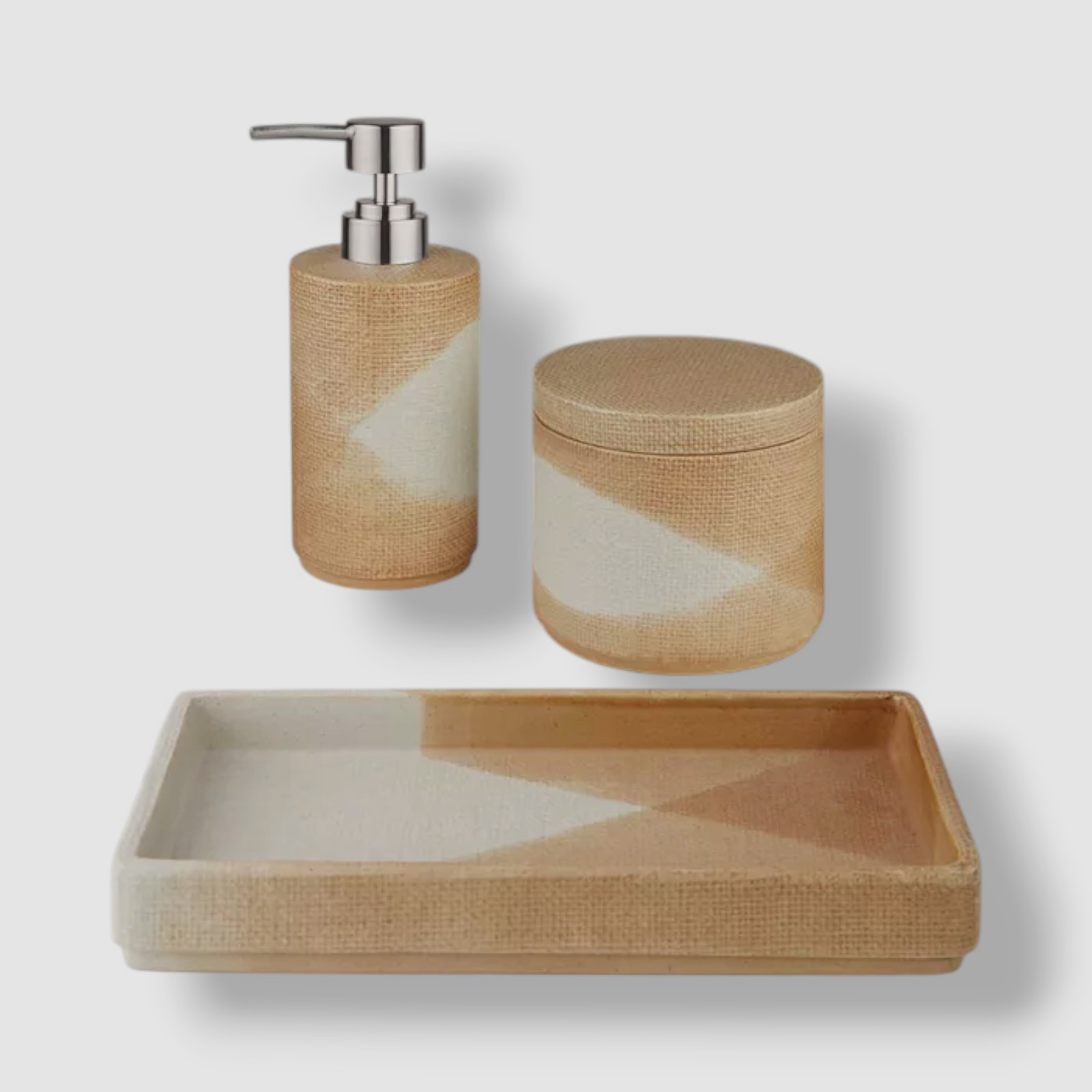 Decor Studio Brown Ceramic 3-Pc. Bath Accessory Set