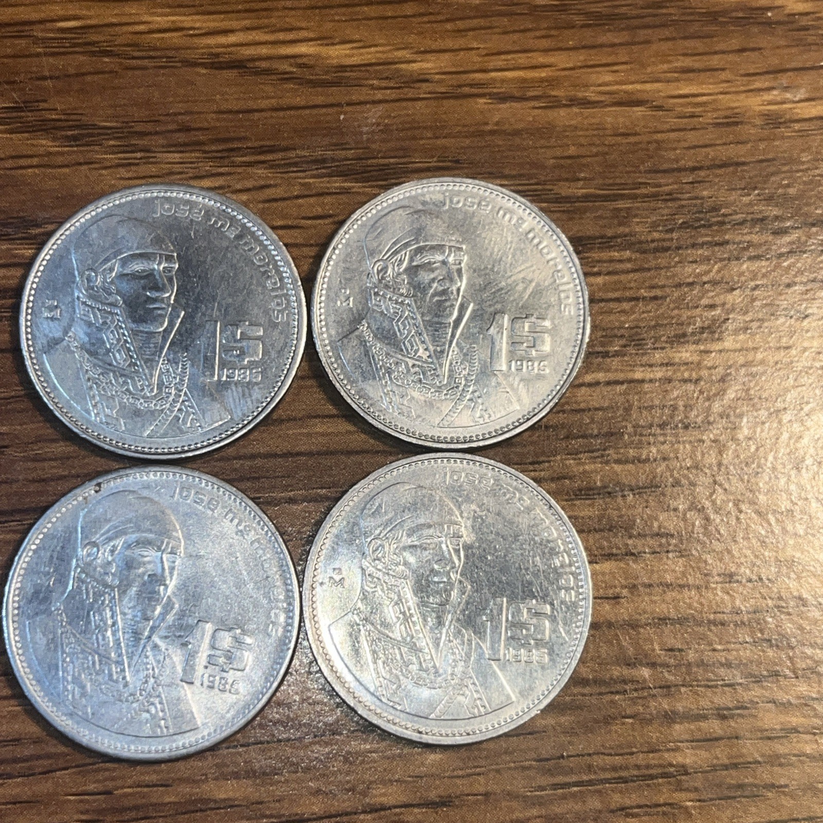 4- Mexico 1 Peso One 2-1985, 2-1986