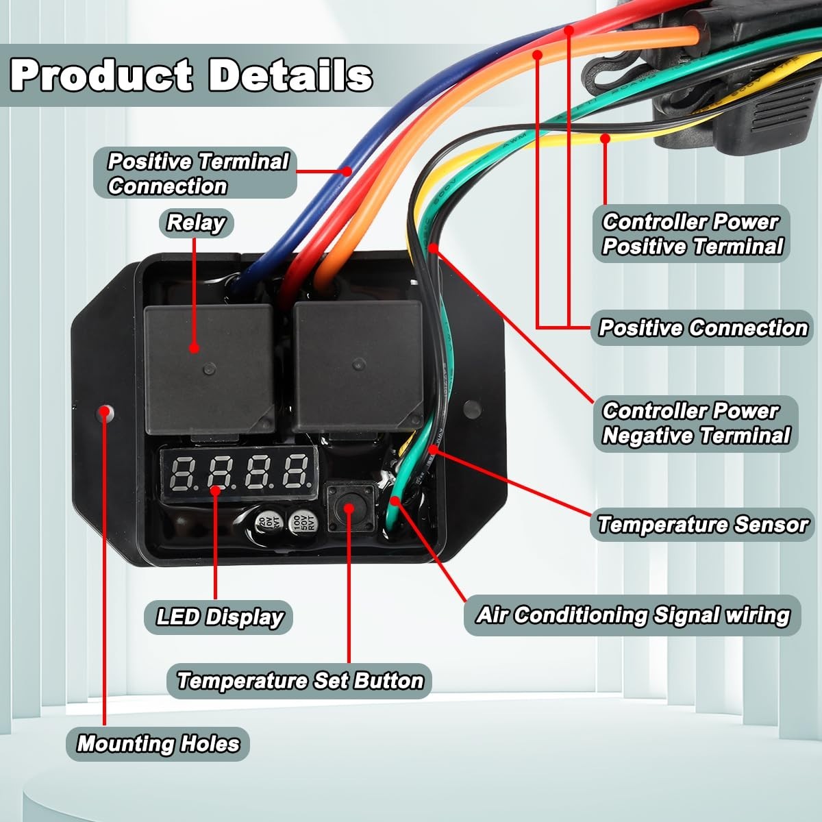 Compact Digital Thermatic Fan Switch Kit for Precise Cooling Control ()