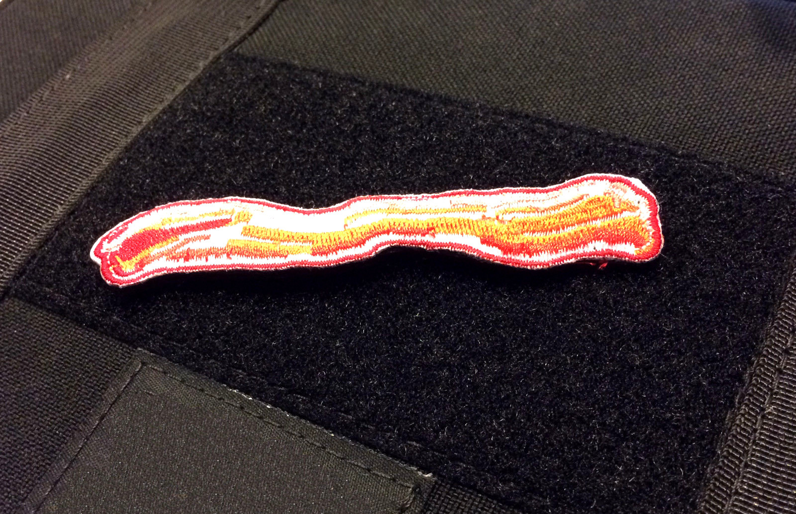 Tactical military pork Bacon Strip Hook/loop Morale 4"x1" uniform US made patch