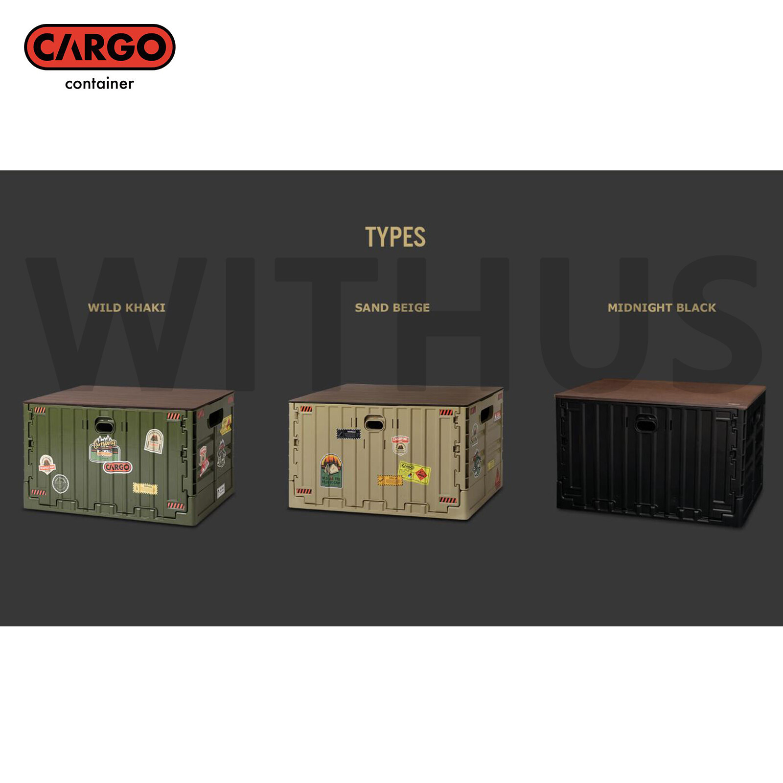 CARGO CONTAINER Signature Folding Box Camping Table - 3colors
