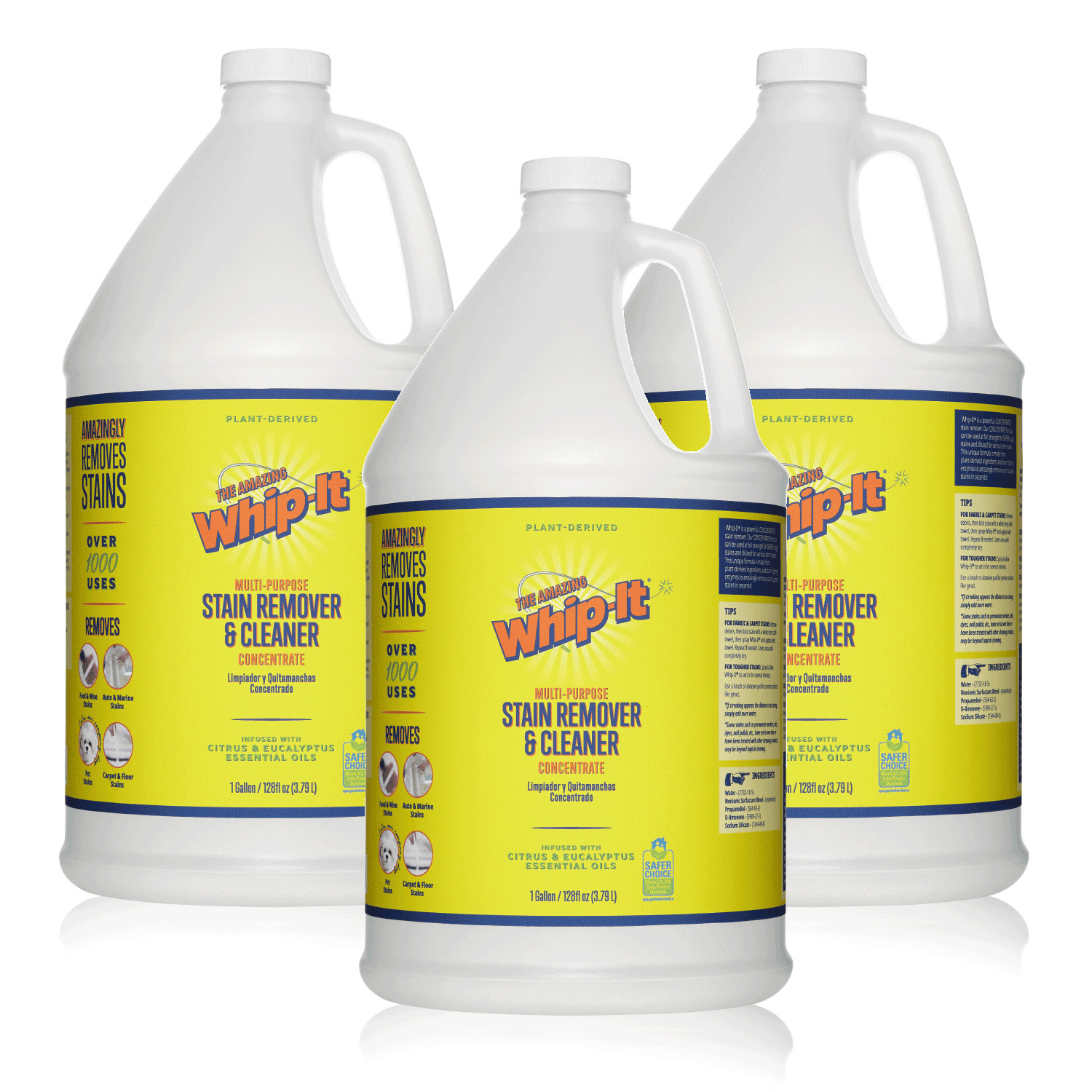 Whip-It® -Stain Remover & Cleaner  CONCENTRATE -3 GALLON COMMERCIAL SIZE CASE!!!
