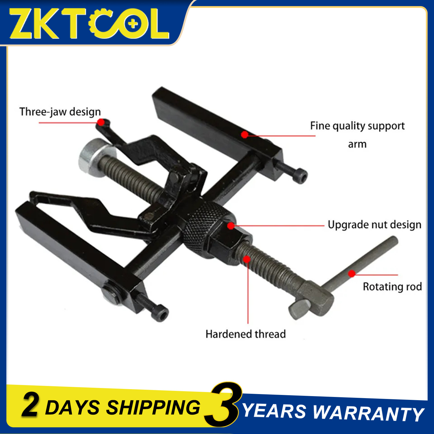 3 JAW INNER BEARING PULLER CAR MOTORCYCLE BUSHING REMOVAL EXTRACTOR HAND TOOL