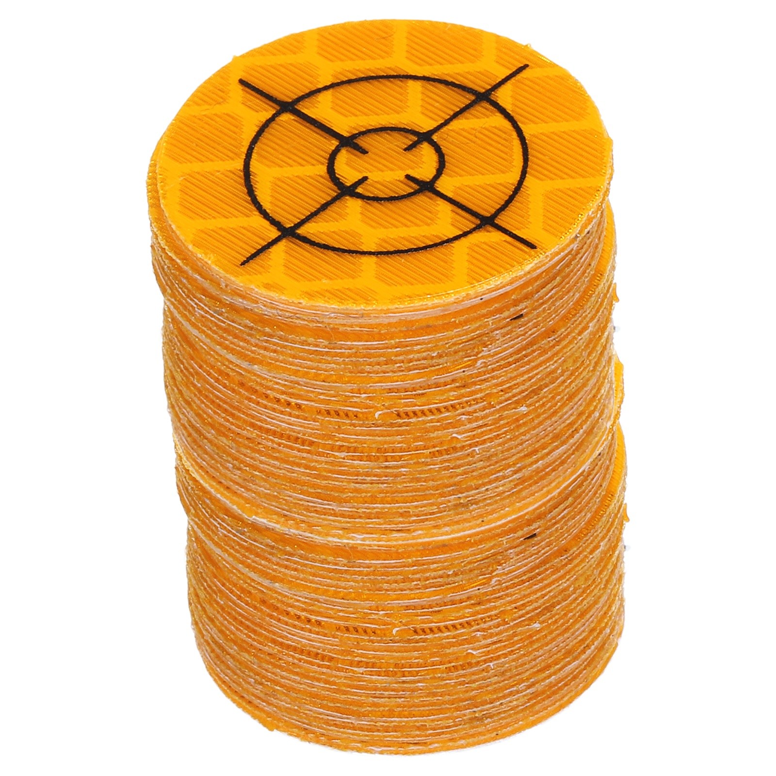 60pcs Survey Reflector Sheet 20x20mm Self-Adhesive Round Surveying Mark Yellow,