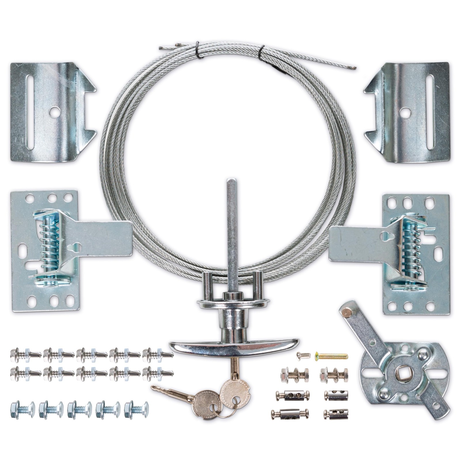 Garage Door Lock Kit, Complete Set with Spring Latch and Keyed Handle, Home I...