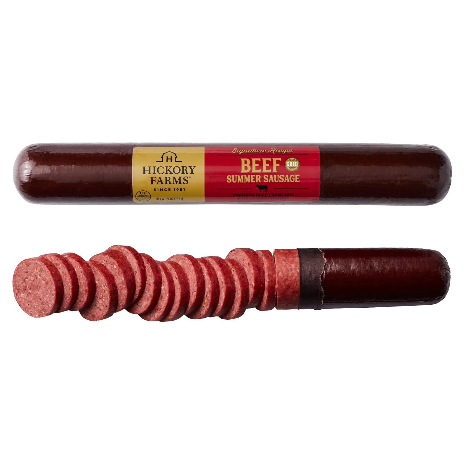 Party-Size Signature Beef Summer Sausage, 26 ounces | Great for Snacking, Gif...