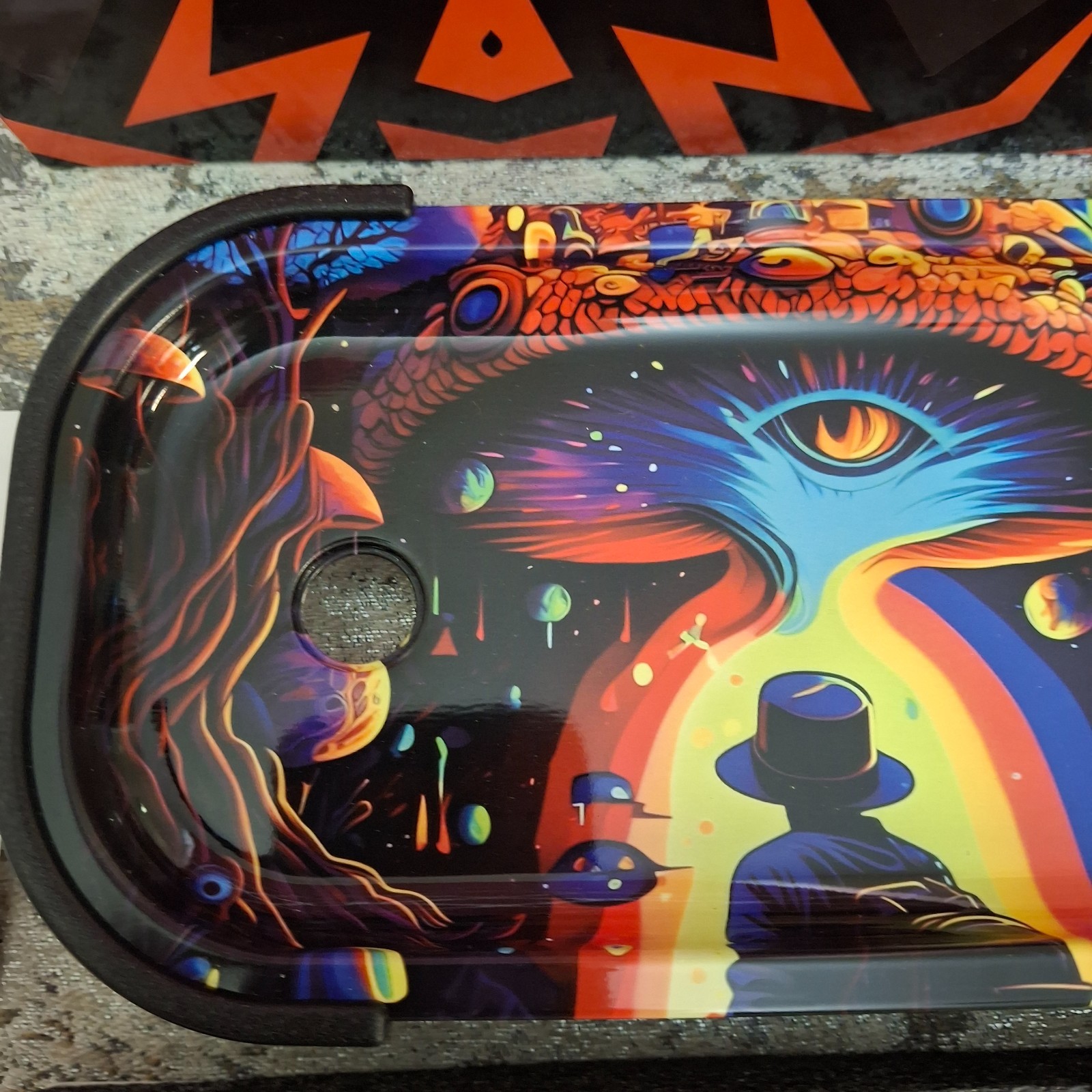 G-Pin Rolling Console Cone Loader Rolling Tray Set 4" x 9" Trippy Design GPIN