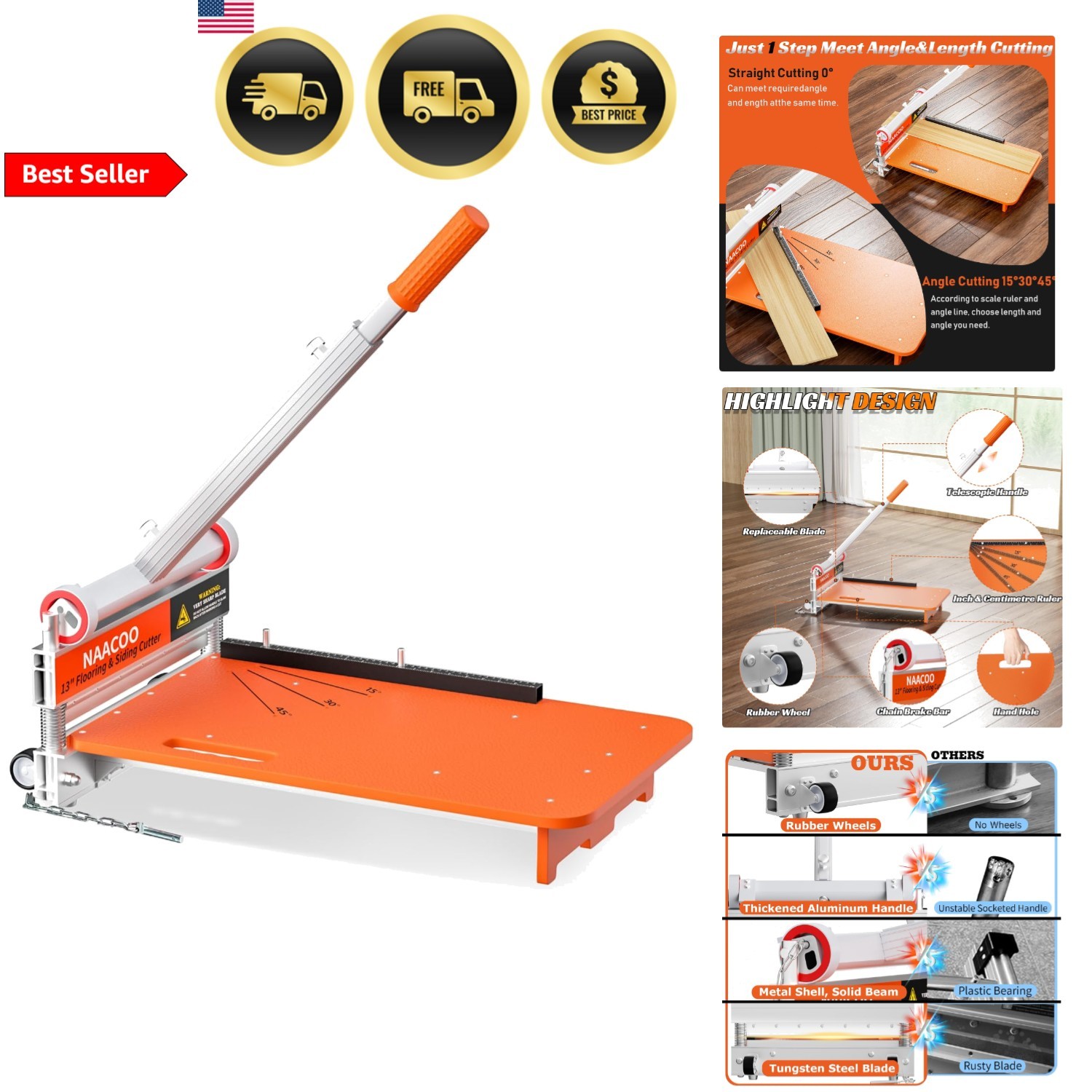 Heavy Duty Vinyl Floor Cutter 13 Inch Angle & Length Cutting Flooring Tools