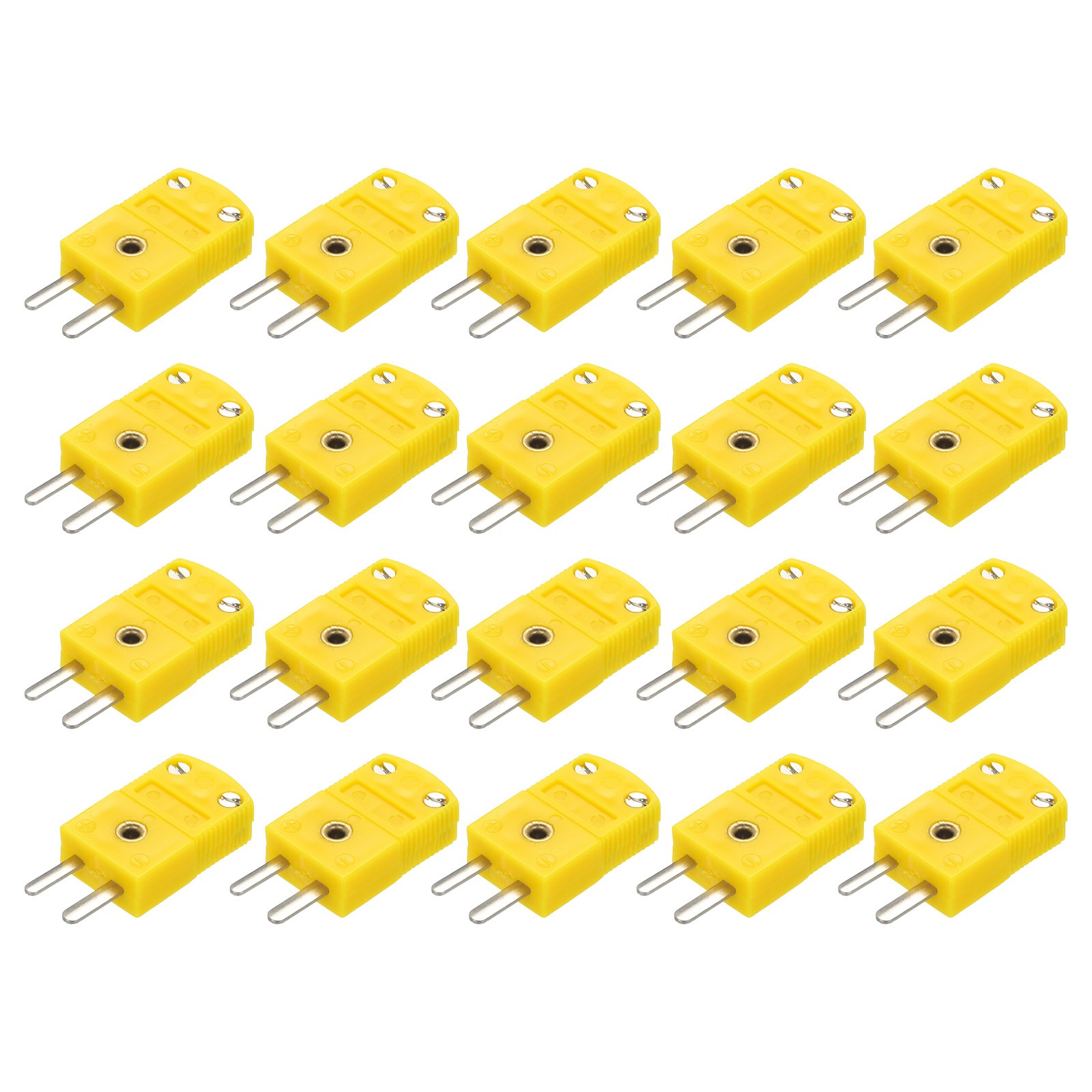 20pcs K Type Thermocouple Wire Connectors Male Plug Adapter Temperature 120°C