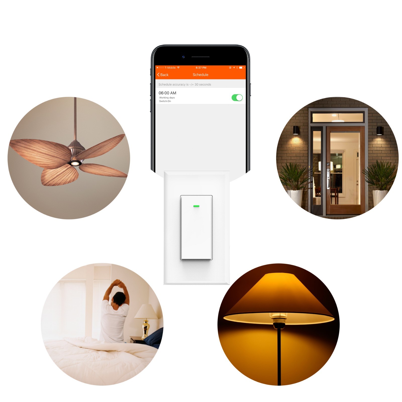 Smart WIFI Light Switch Remote Alexa Google Home Voice Control Smart Life 2pack