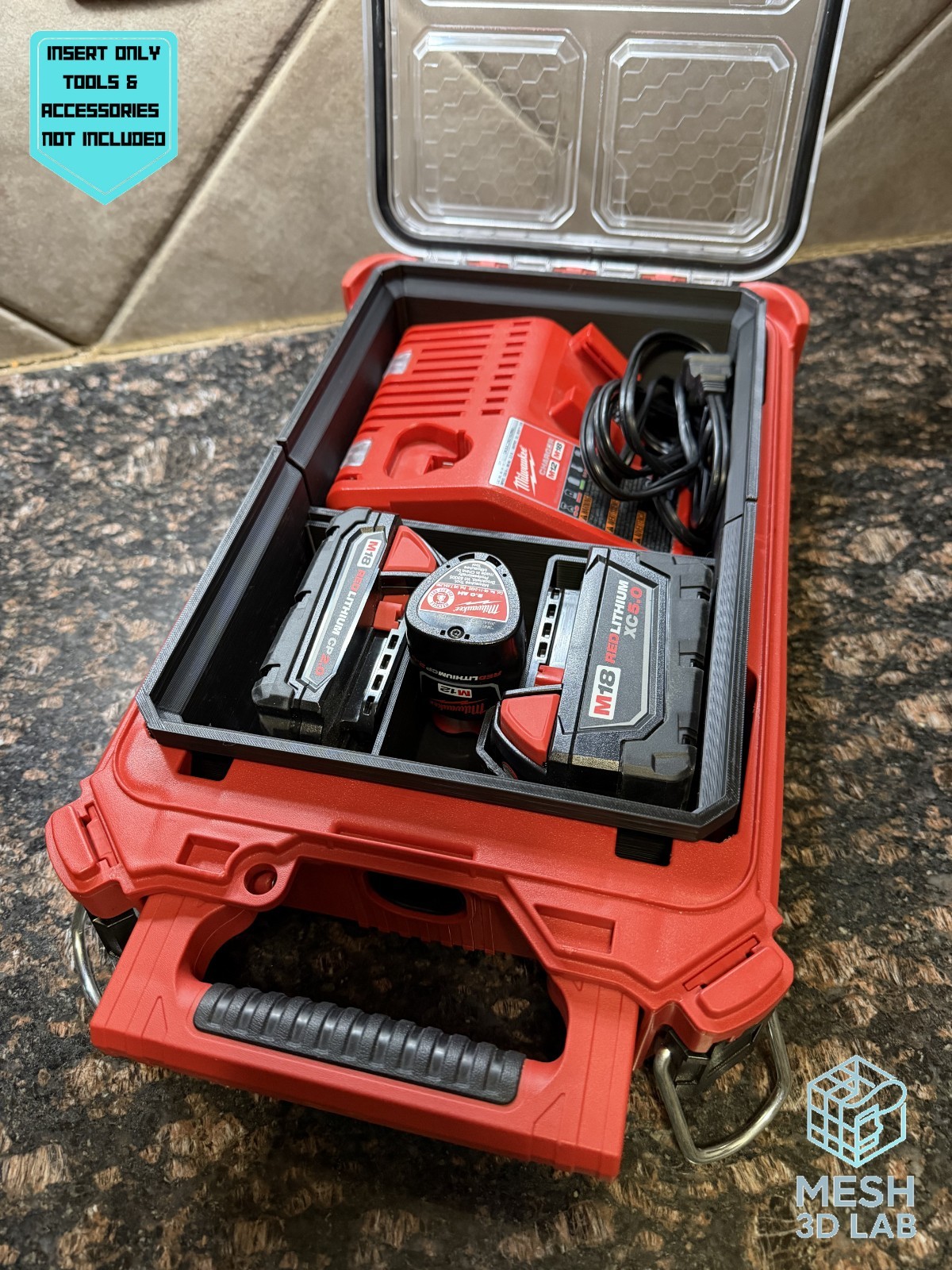 Milwaukee M18 Battery & Charger Insert for PACKOUT Organizer (Insert Only)