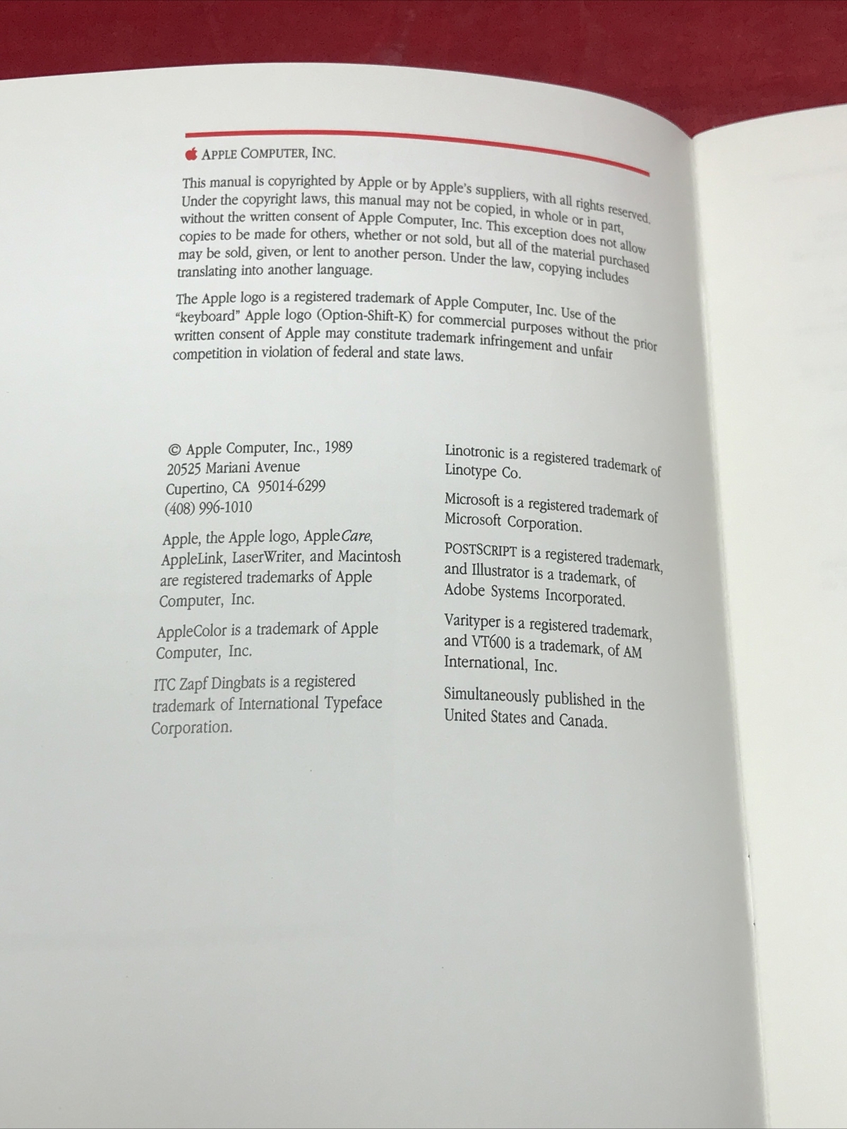 1989 Apple Macintosh AppleColor High Resolution RGB Monitor Owner’s Guide Manual