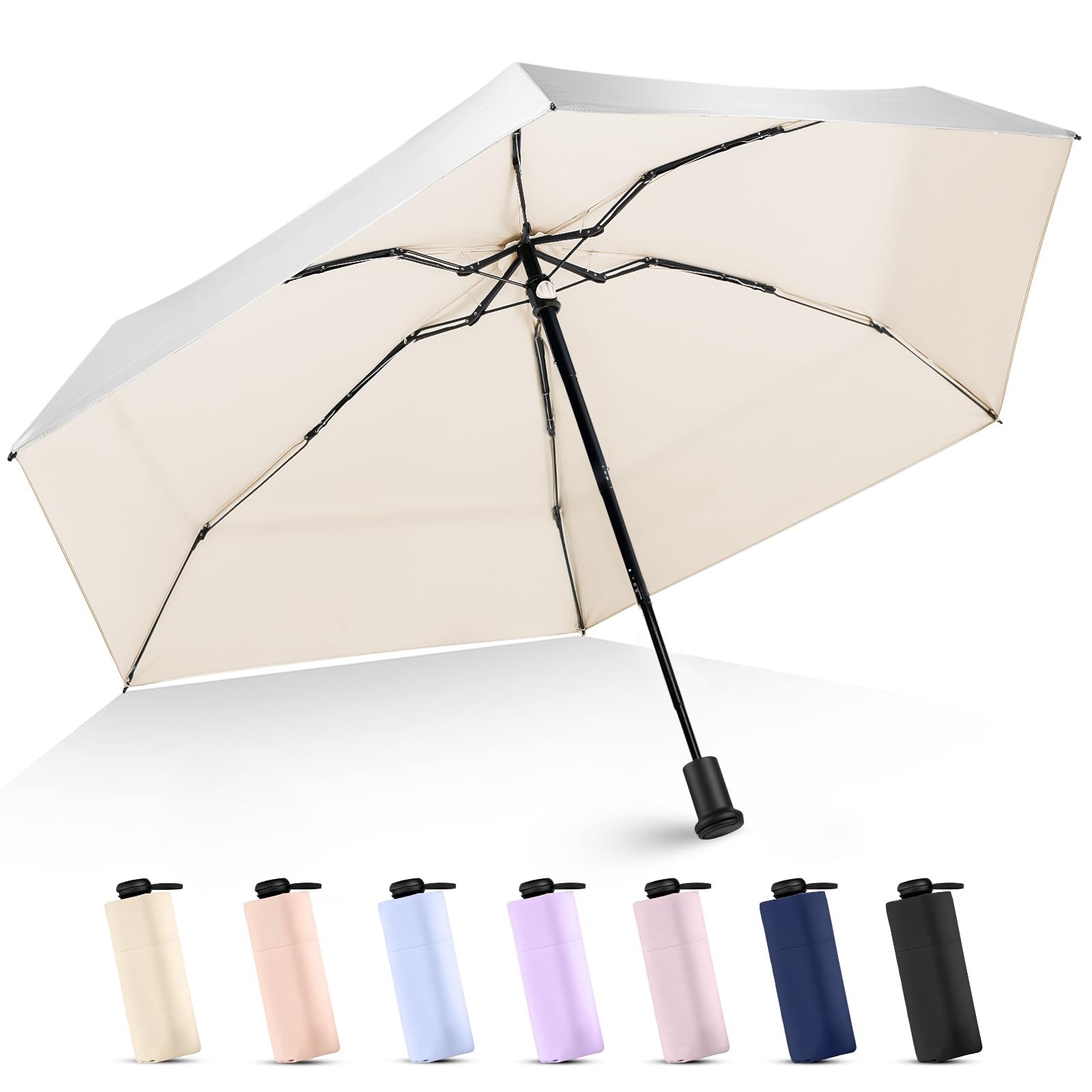 Sun Travel Umbrella UPF - Mini Umbrella for Purse UV Blocker Foldable Lightwe...