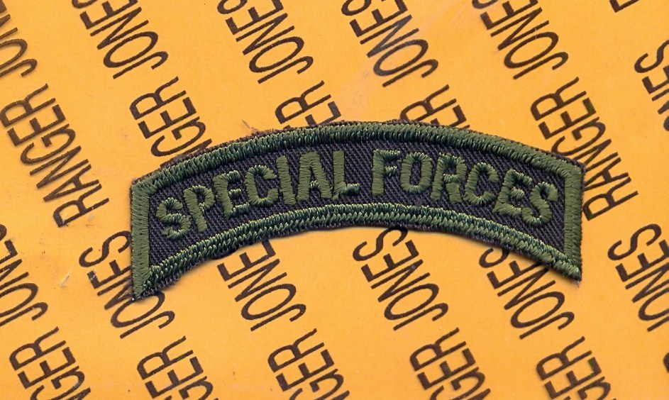 US Army SPECIAL FORCES OD Green & Black Airborne Para C/E tab arc patch
