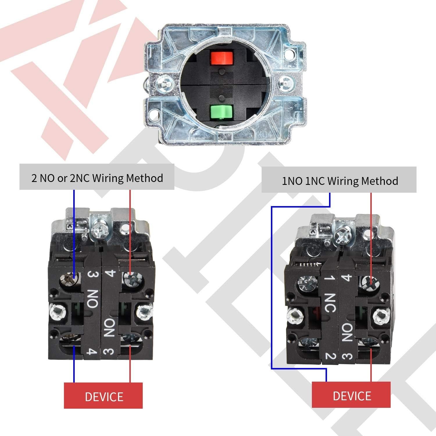 Pack of 2 22mm 2 Position Selector Switch Maintained 1NO 2 Position Maintained