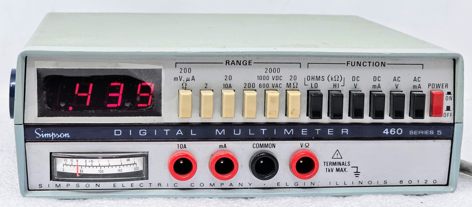 Simpson Digital Multimeter 460 Series 5 460A (No Test Leads)