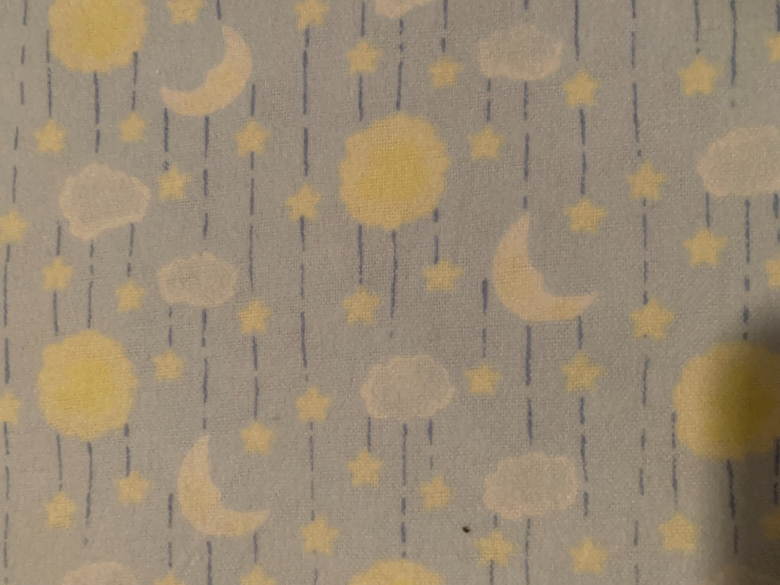 Flannel Fabric, Moon & Stars, Half Yard, washable, baby boy blue, cotton clouds