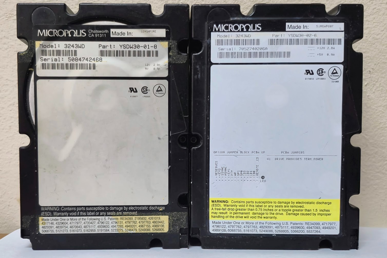 Lot of 2 Micropolis 3243WD 4.3GB Wide SCSI-2 Vintage 3.5" HDD | Untested As-Is