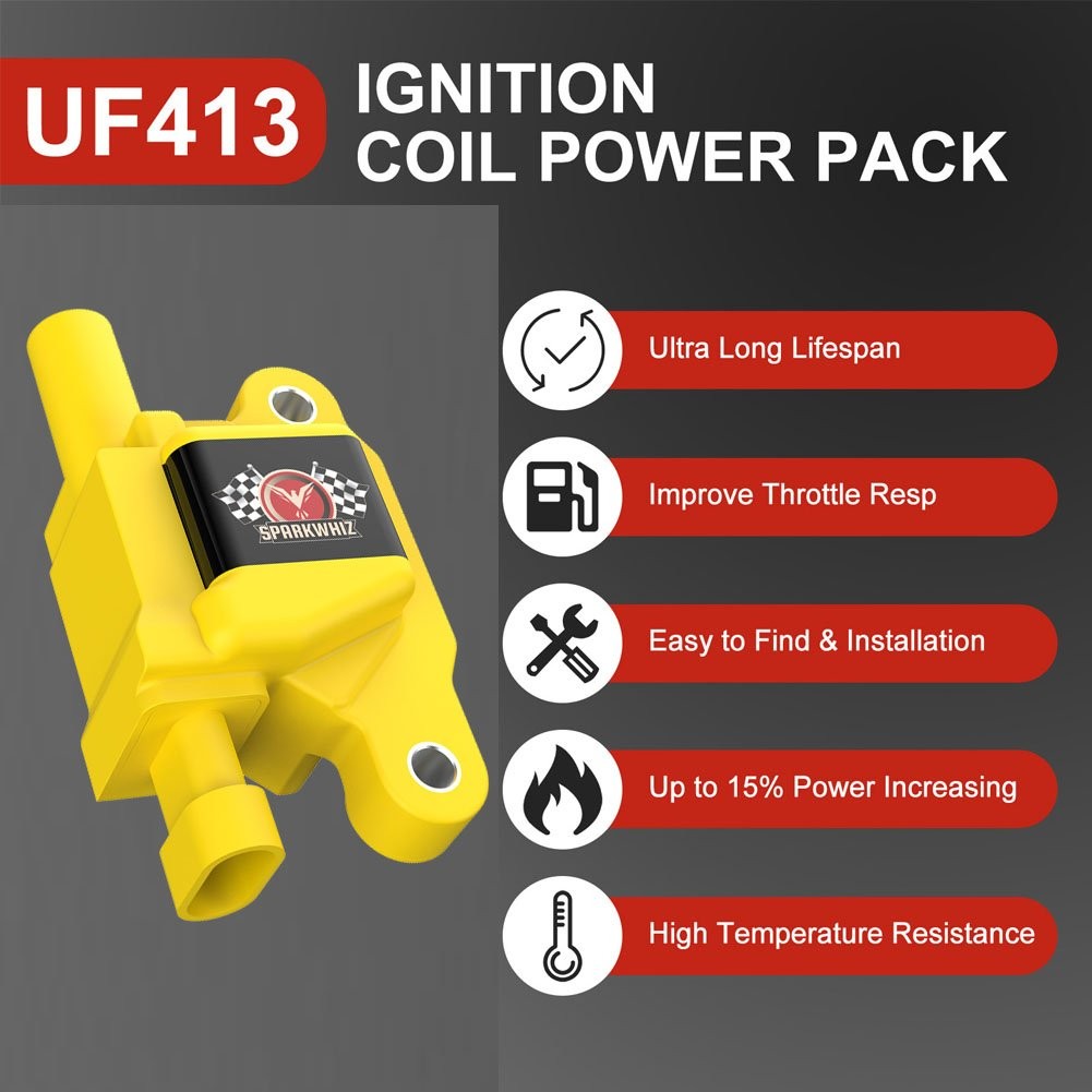 UF413 High Performance Ignition Coil & Spark Plug & Wire For Chevy GMC 5.3L 6.2L