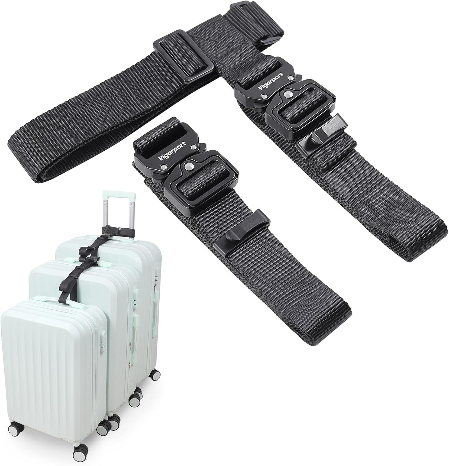 Heavy Duty Add A Bag Luggage Strap Set