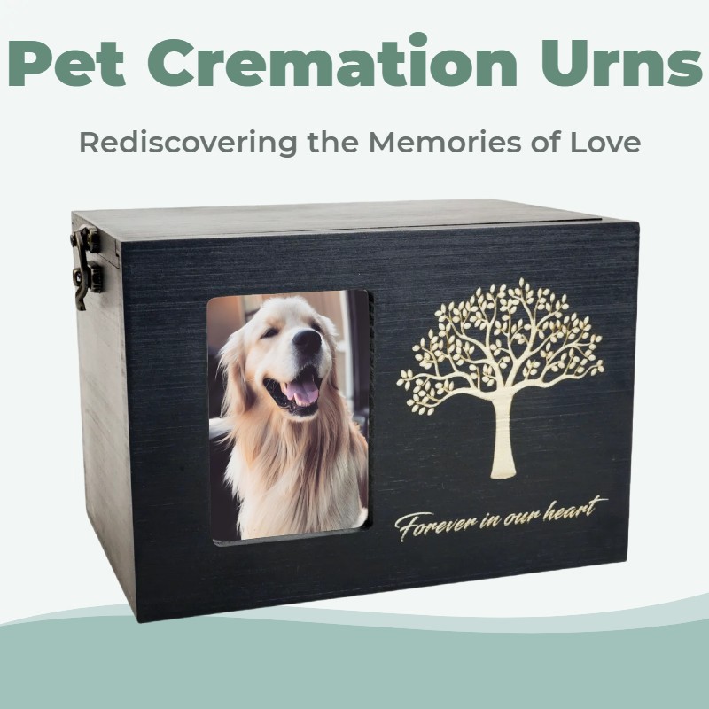 Wooden Pet Memorial Urns for Dog or Cat Ashes Loss Pet Memorial Remembrance Gift