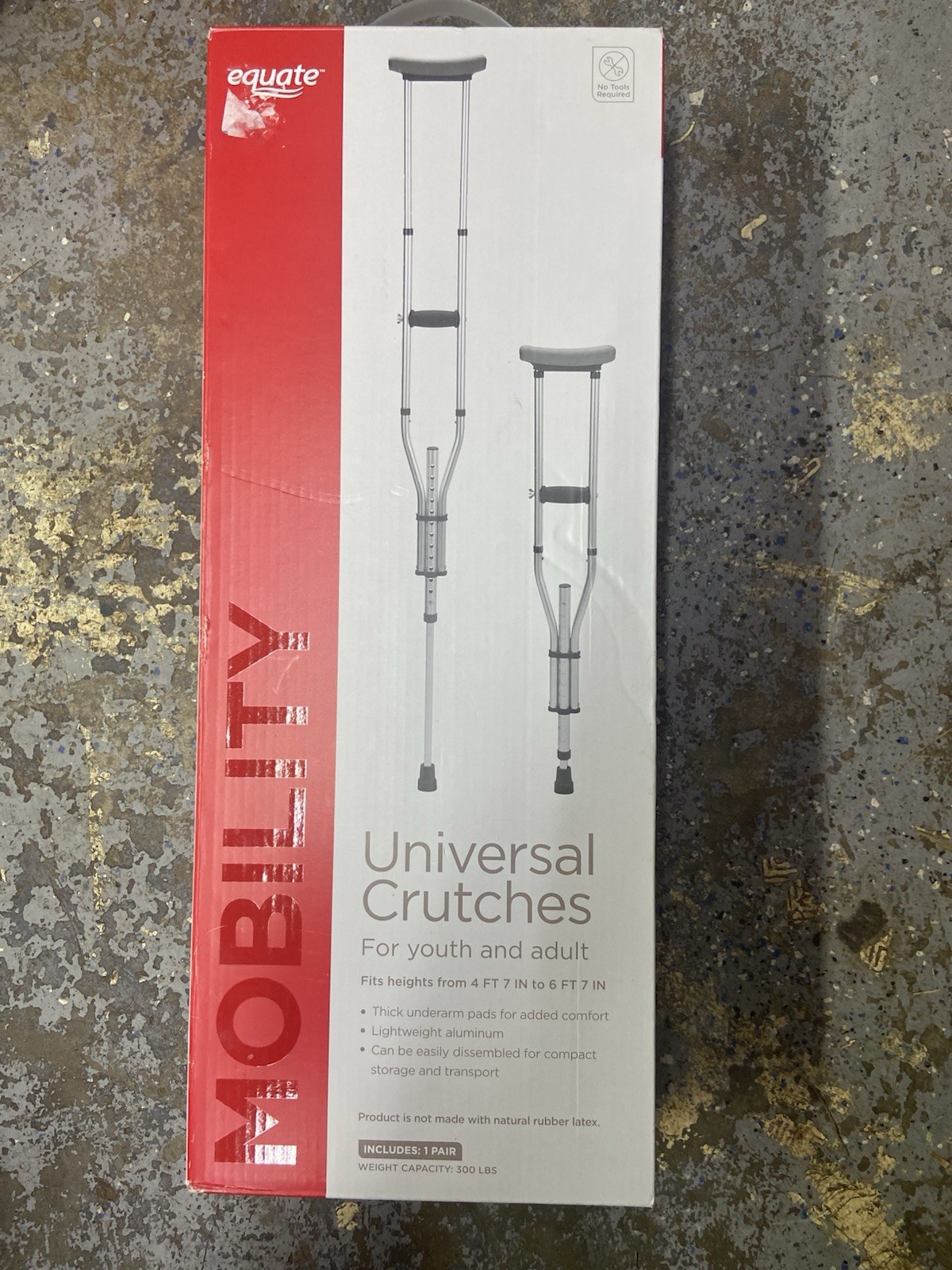 Equate Universal Crutches for Youth & Adult – Adjustable – NEW in Box