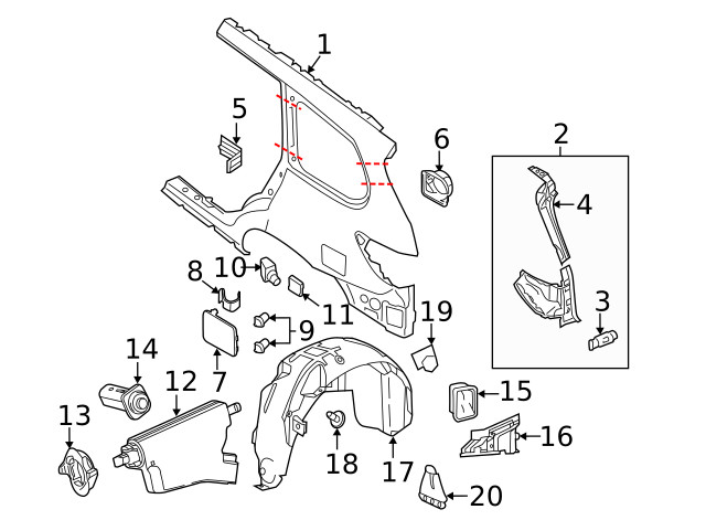 Genuine Nissan Quarter Panel Splash Shield 76749-9PF0A