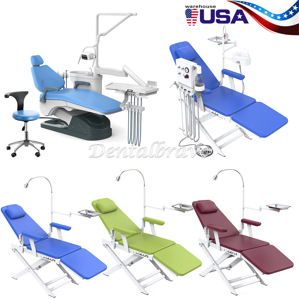 Dental Unit Chair Hard Leather Computer Controlled /Folding Mobile Chair