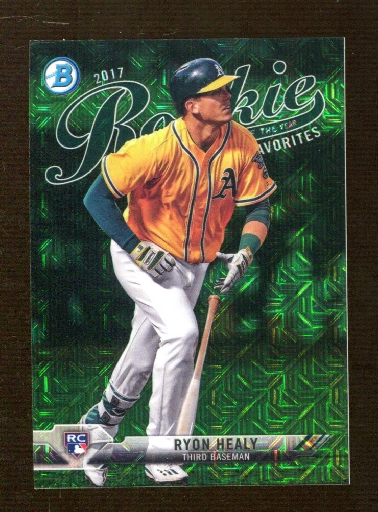 Ryon Healy 2017 Bowman Chrome ROY Favorite Green Refractor 26/99 Oakland 46437