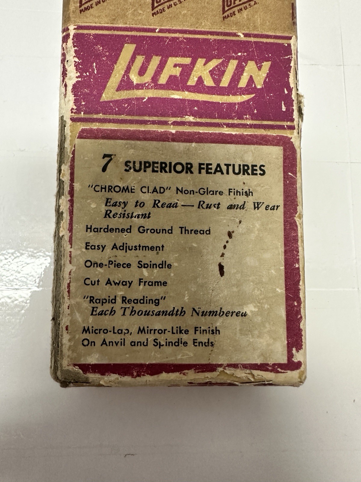 Vintage Lufkin Chrome Clad Micrometer Model 1641