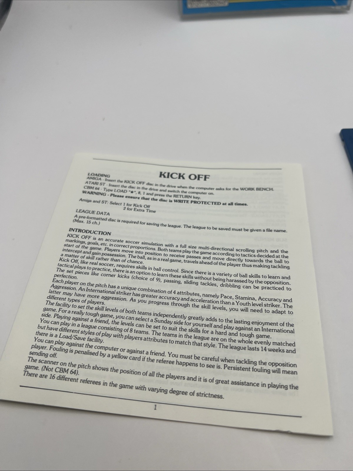 Kick Off + Extra Time By Topshots ~ Original Boxed Amiga Game