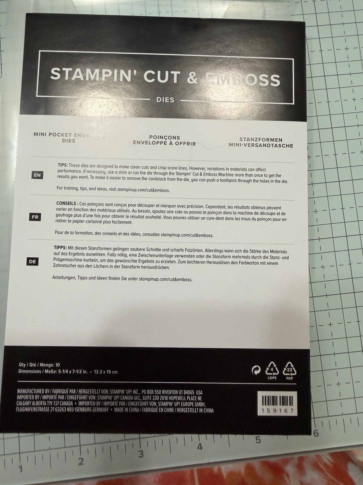 Stampin Up Mini Pocket Envelope Dies