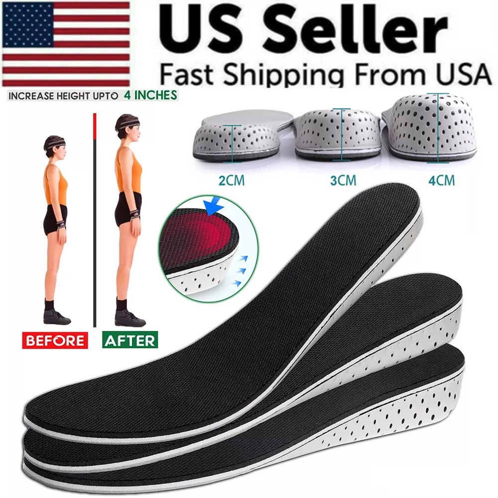 Men & Women Invisible Heel Lift Inserts Comfort Height Boost Shoe US Sizes