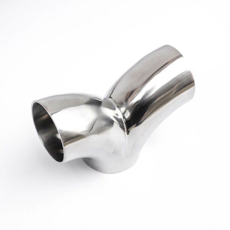 304 Stainless Steel 3 Way Y-Shape Pipe Tee Piece Exhaust Tube 90° Polished Tool