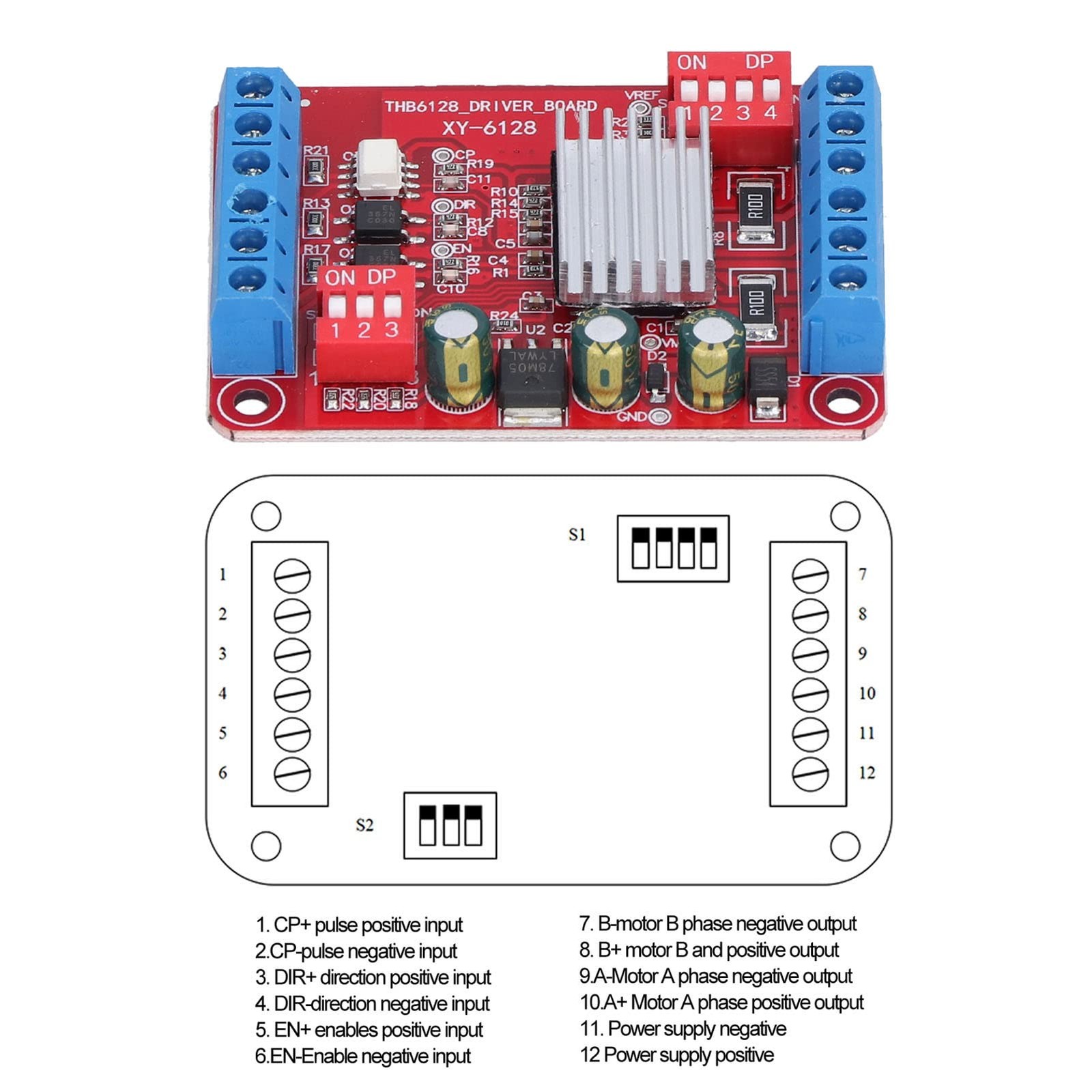 THB6128 Motor Controller, Brushless Driver, 2A, 128 Subdivision, 9-36V, Module
