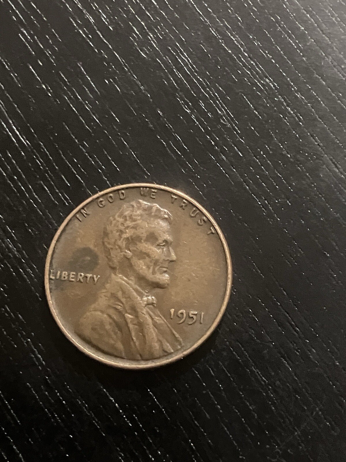 1951 Wheat Penny L Mark On Liberty On Rim.