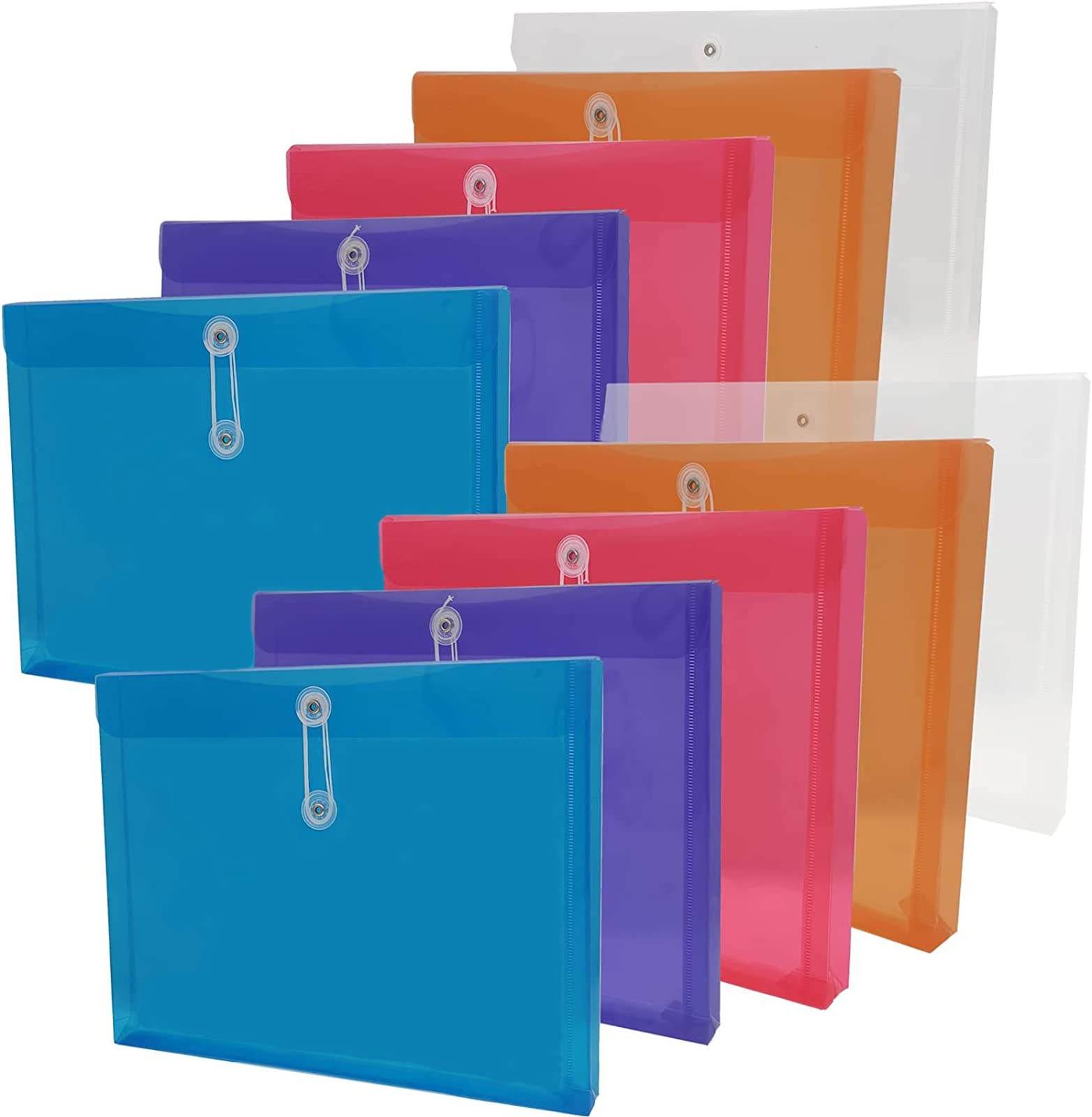 A4 Size Poly String Envelope with Expandable Gusset,Clear Poly Reusable File ...