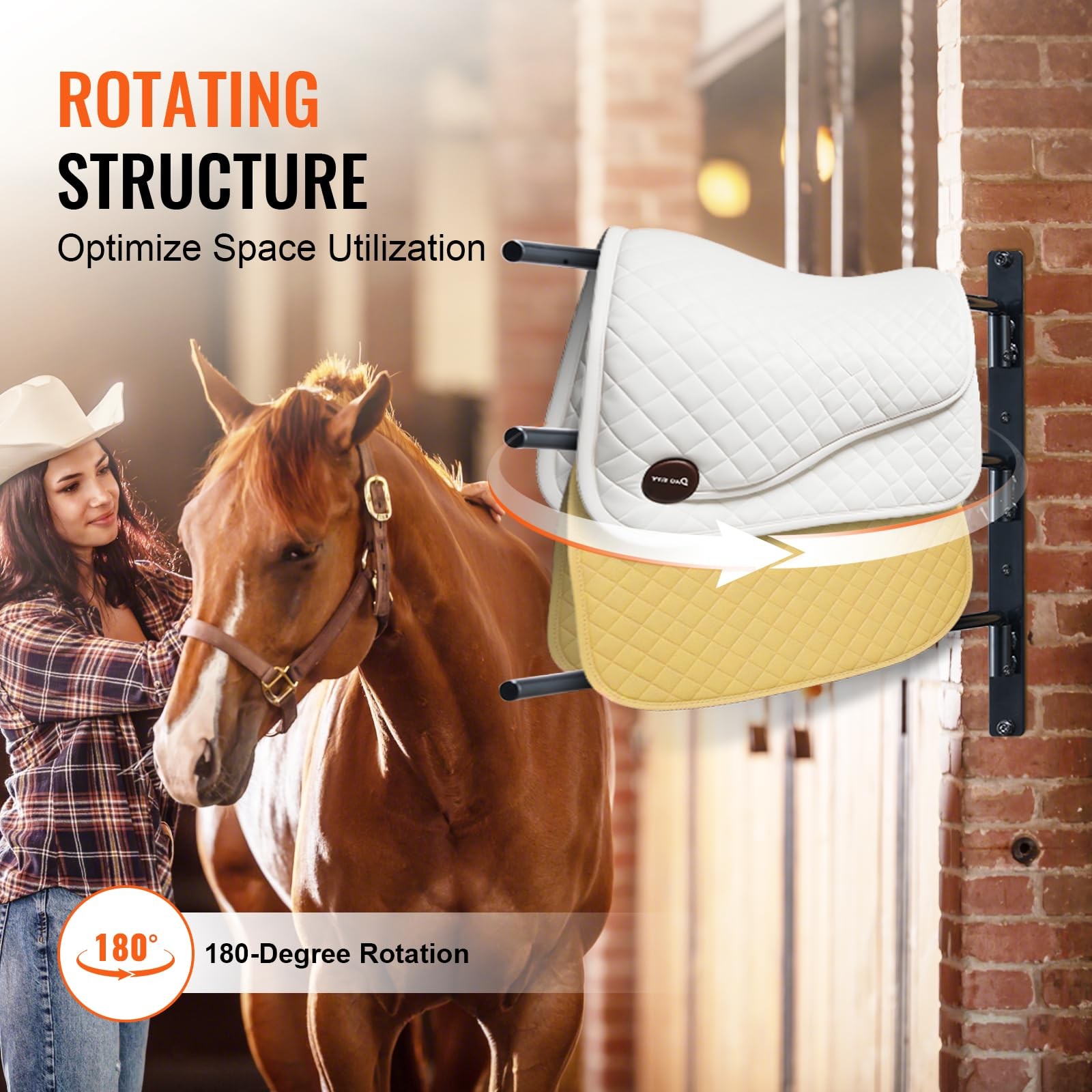 Wall Mounted Saddle Rack 2 Pack Swing Out Holder Three Tiered