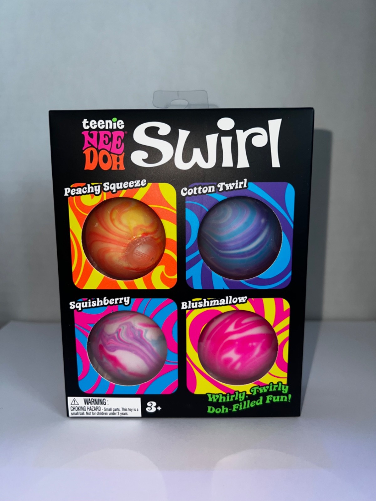 Teenie Nee Doh Swirl Doh-Filled Multicolor Squeeze Ball Set - NEW & SEALED