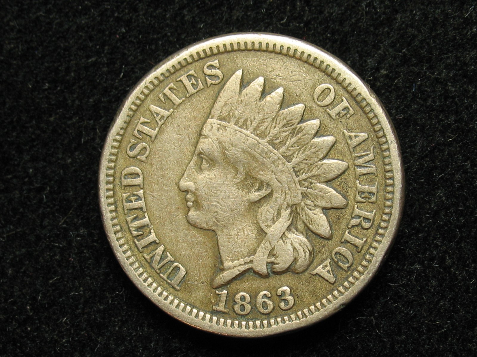 🔥 OLD COIN SALE- VF 1863 INDIAN HEAD COLLECTIBLE U.S. CENT PENNY 🔥 LOT B7