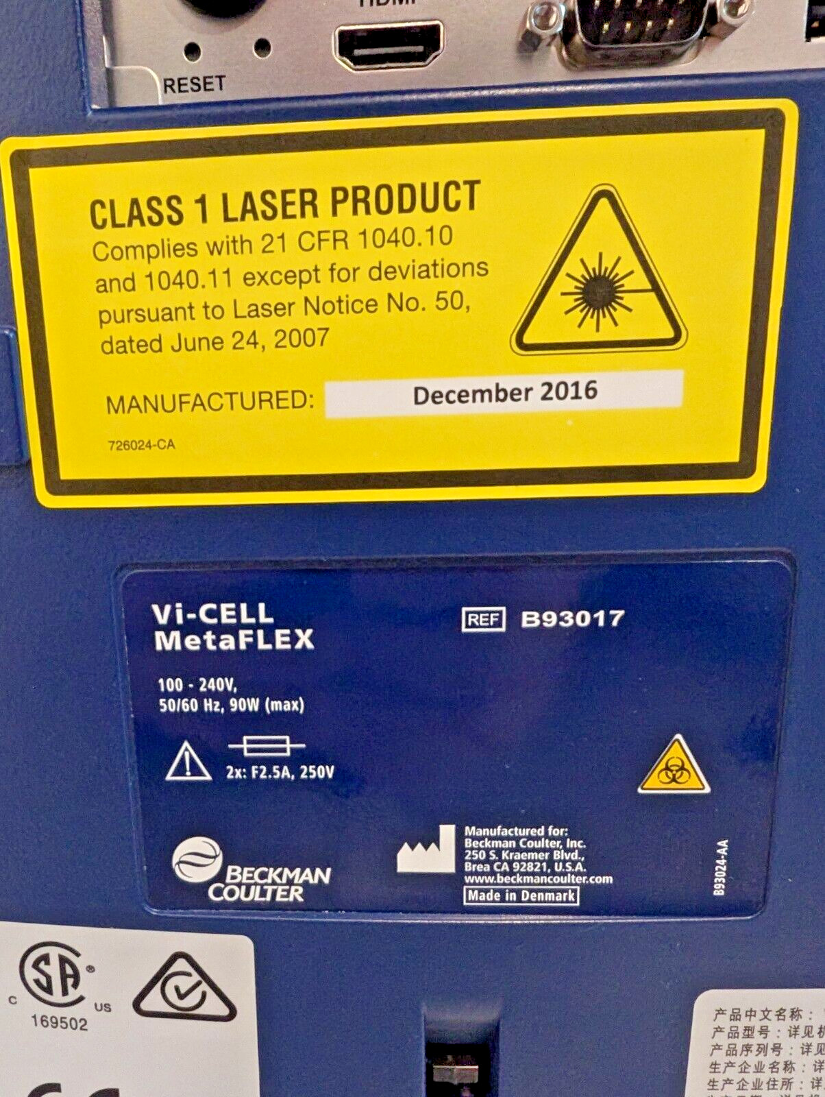 Beckman Coulter Vi-CELL MetaFLEX Bioanalyte Analyzer
