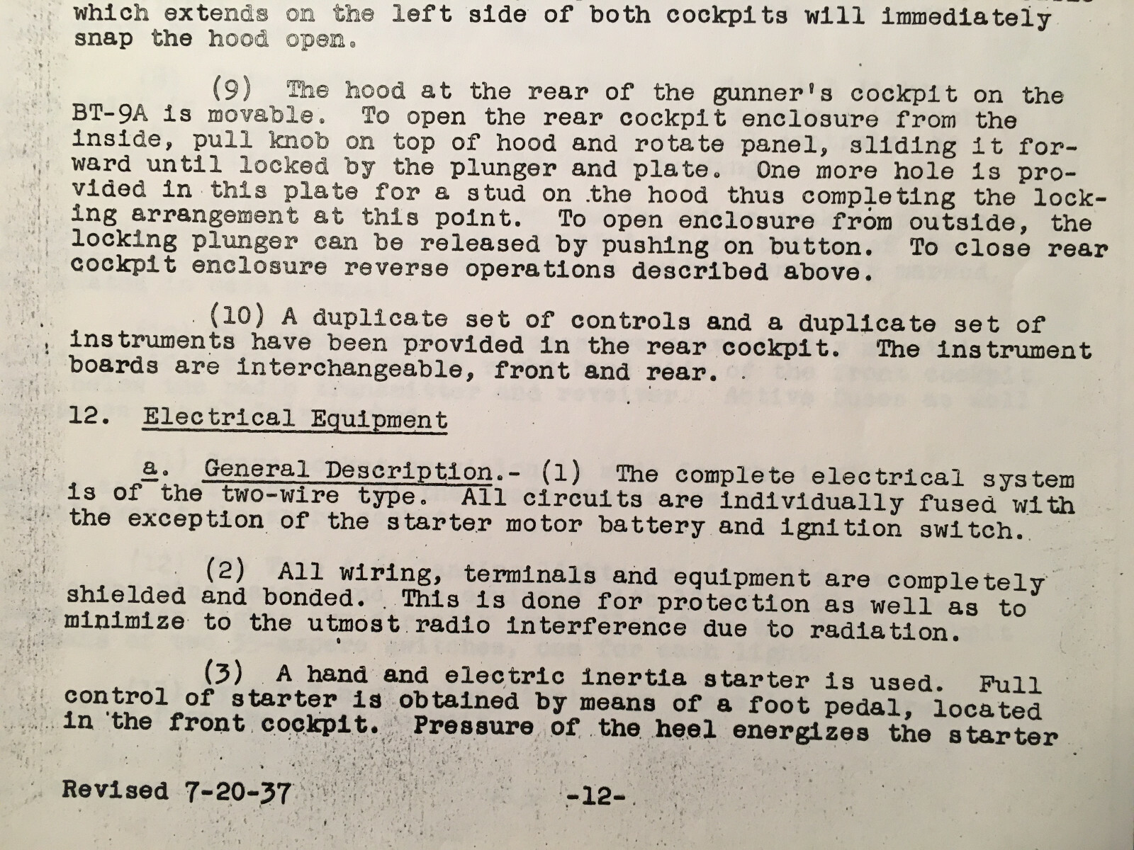 North American BT-9 & BT-9A Pilot's Flight Operating Manual