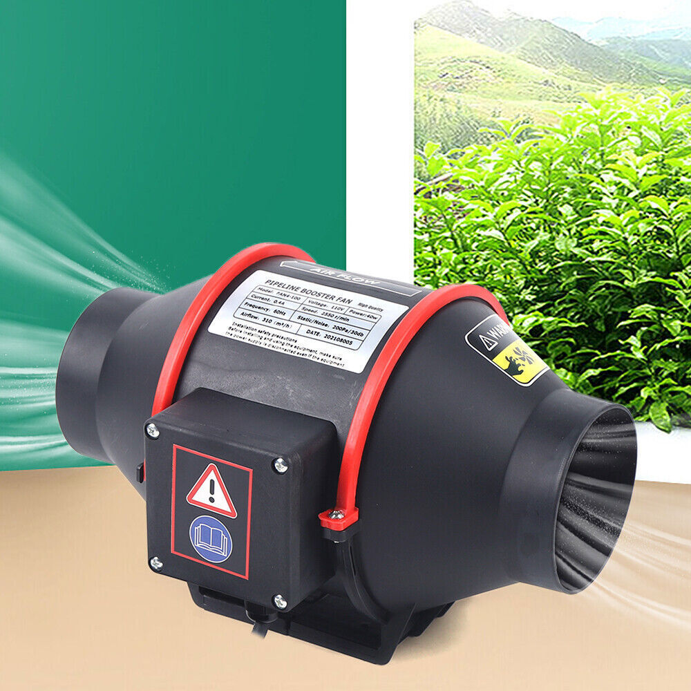 4 Inch Duct Fan Inline Ventilation Round Extractor Vent Exhaust Blower 310CFM