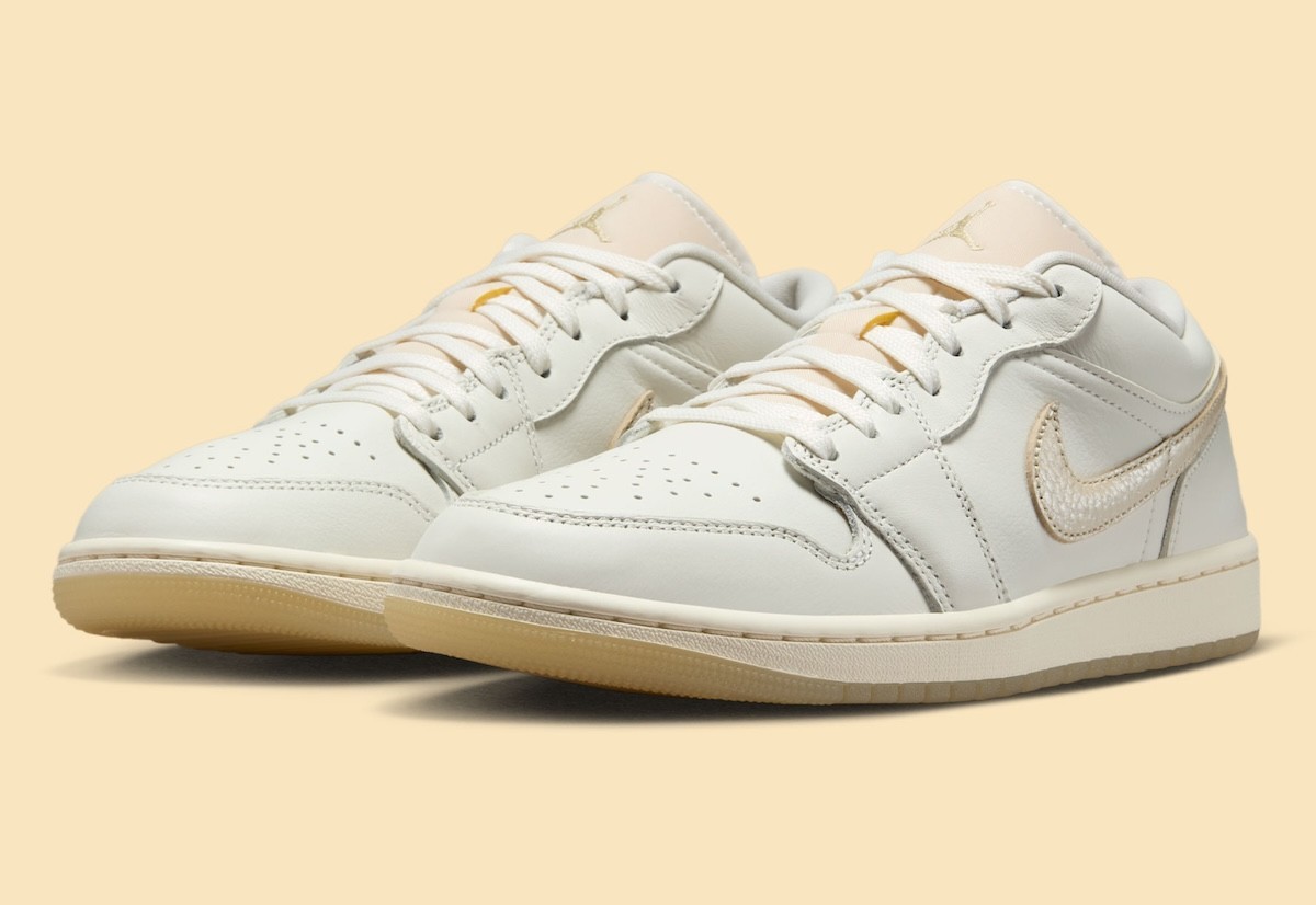 Nike Women's Air Jordan 1 Low SE Shoes Sail Pale Ivory Team Gold HV5157-100 NEW