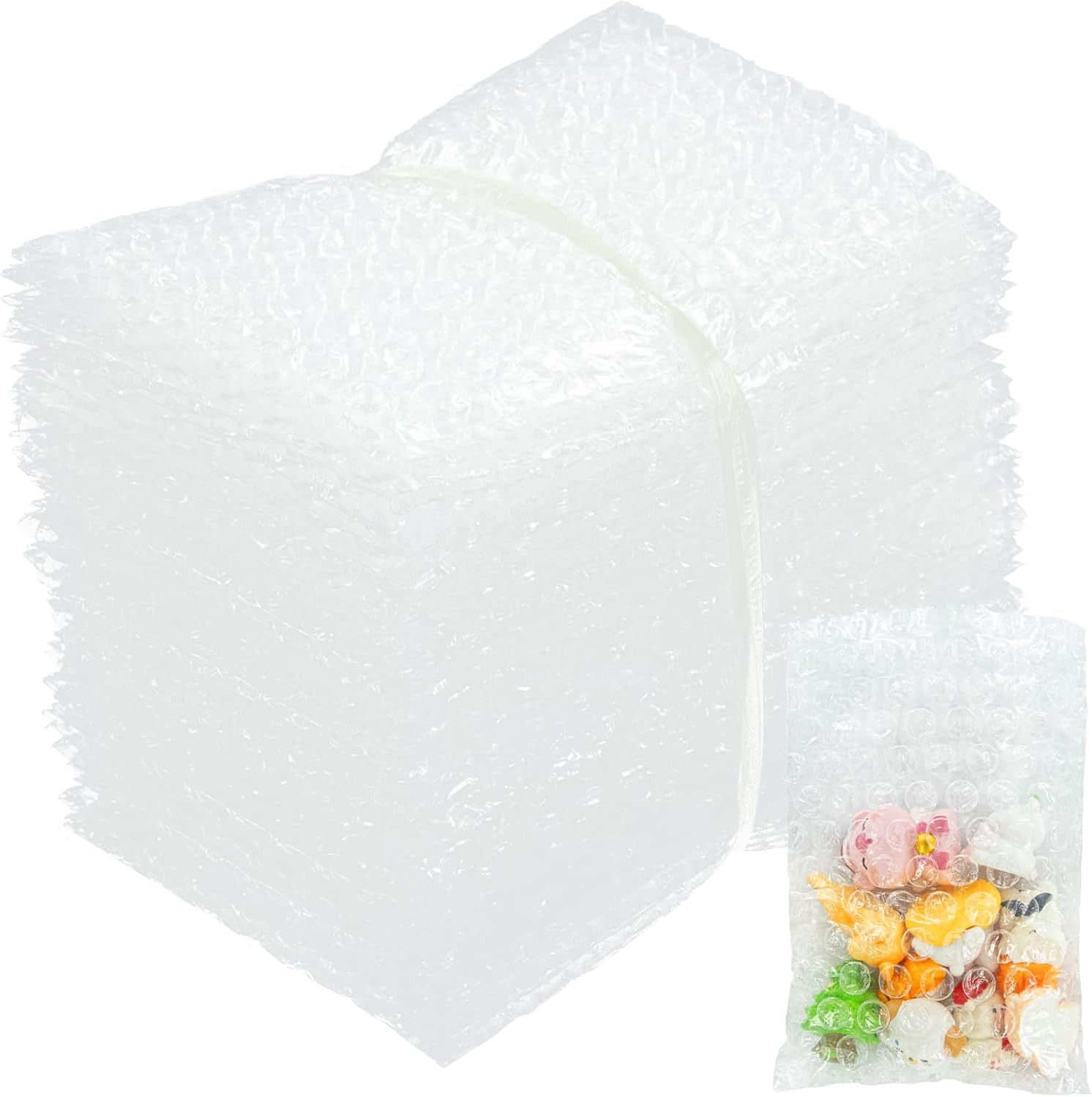 50-Pack 4"X6"Clear Bubble Out Bags for Packing & Shipping – Double-Wall Bubble C
