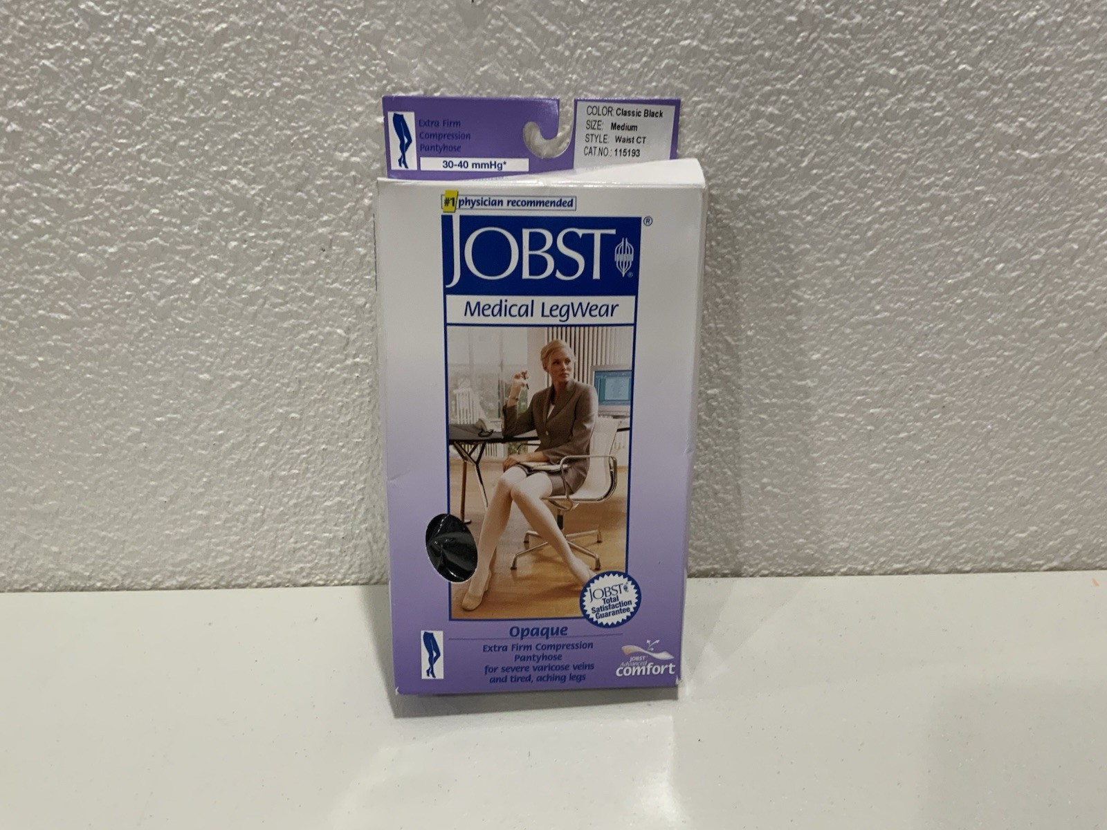 Jobst Opaque Pantyhose, Closed Toe, 30-40mmHg (Size: M) Classic Black