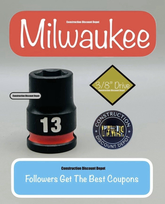 Milwaukee 49-66-6137 SHOCKWAVE Impact 3/8" In Drive 13mm Shallow 6 Point Socket