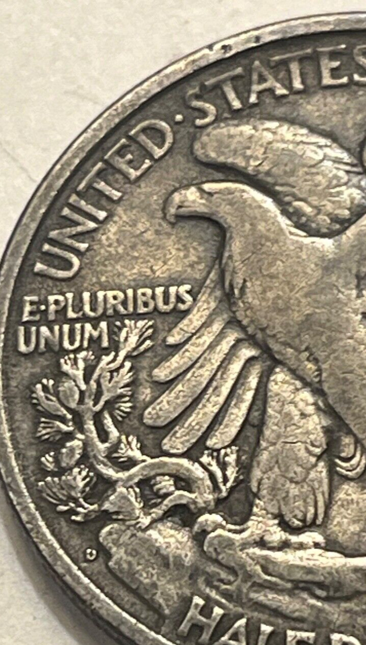 1918-d Walking Liberty Half dollar , VF, better date & grade & date