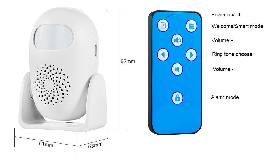 KERUI Wireless Motion Sensor Detect Doorbell Welcome Chime Alarm Remote Control